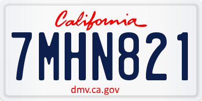 CA license plate 7MHN821