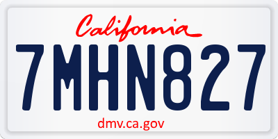 CA license plate 7MHN827