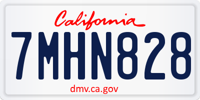 CA license plate 7MHN828