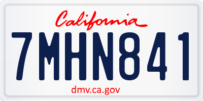 CA license plate 7MHN841