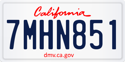 CA license plate 7MHN851