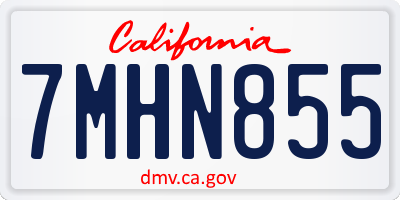 CA license plate 7MHN855
