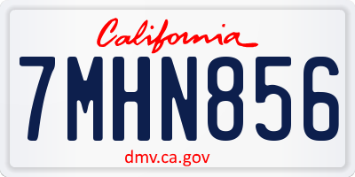 CA license plate 7MHN856
