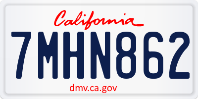 CA license plate 7MHN862
