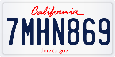 CA license plate 7MHN869