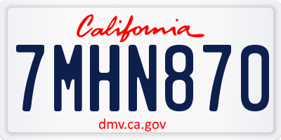 CA license plate 7MHN870
