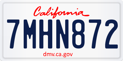 CA license plate 7MHN872