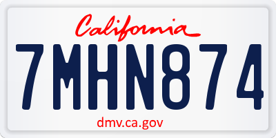 CA license plate 7MHN874