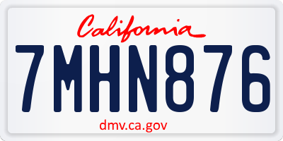 CA license plate 7MHN876