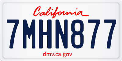 CA license plate 7MHN877