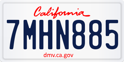 CA license plate 7MHN885