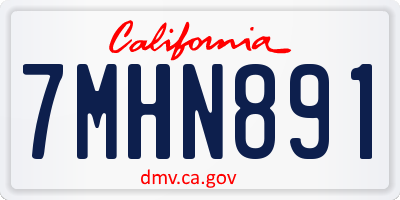 CA license plate 7MHN891