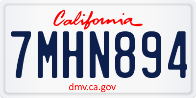 CA license plate 7MHN894