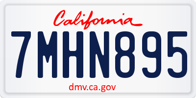 CA license plate 7MHN895