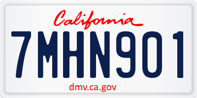 CA license plate 7MHN901