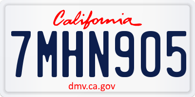 CA license plate 7MHN905