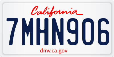 CA license plate 7MHN906