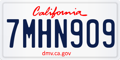 CA license plate 7MHN909