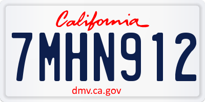 CA license plate 7MHN912