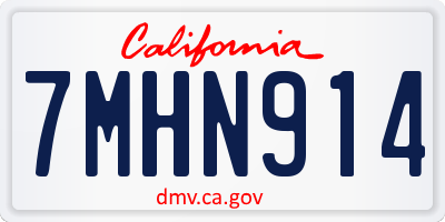 CA license plate 7MHN914