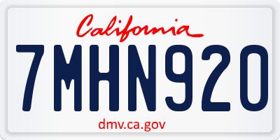 CA license plate 7MHN920