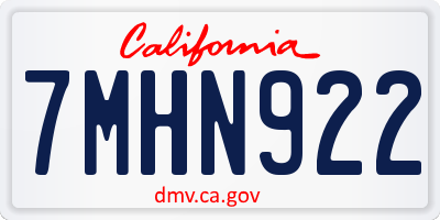CA license plate 7MHN922