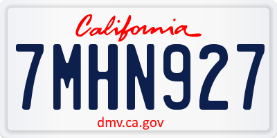 CA license plate 7MHN927