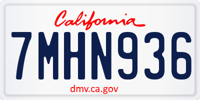CA license plate 7MHN936