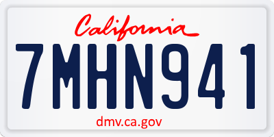 CA license plate 7MHN941