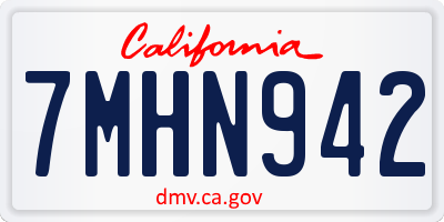 CA license plate 7MHN942