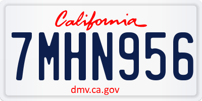 CA license plate 7MHN956