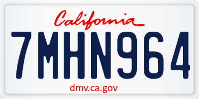 CA license plate 7MHN964