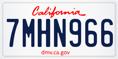 CA license plate 7MHN966