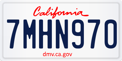 CA license plate 7MHN970
