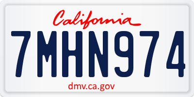 CA license plate 7MHN974
