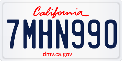 CA license plate 7MHN990