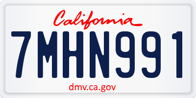 CA license plate 7MHN991