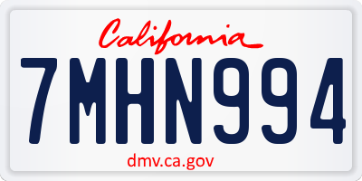 CA license plate 7MHN994
