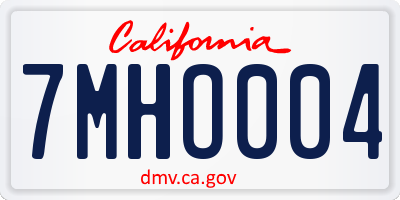 CA license plate 7MHO004