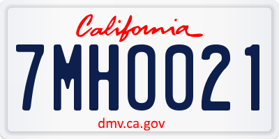 CA license plate 7MHO021
