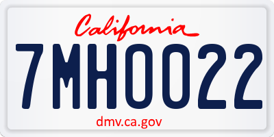 CA license plate 7MHO022