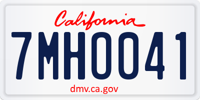 CA license plate 7MHO041