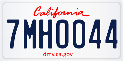 CA license plate 7MHO044