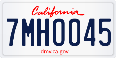 CA license plate 7MHO045