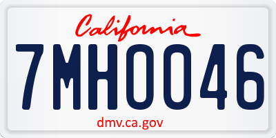 CA license plate 7MHO046