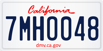 CA license plate 7MHO048