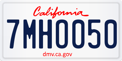 CA license plate 7MHO050