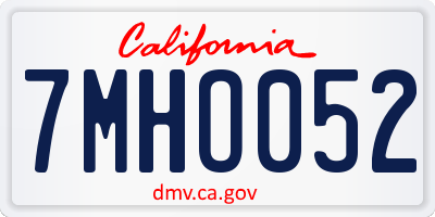 CA license plate 7MHO052