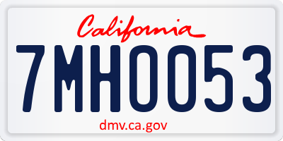CA license plate 7MHO053
