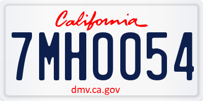 CA license plate 7MHO054
